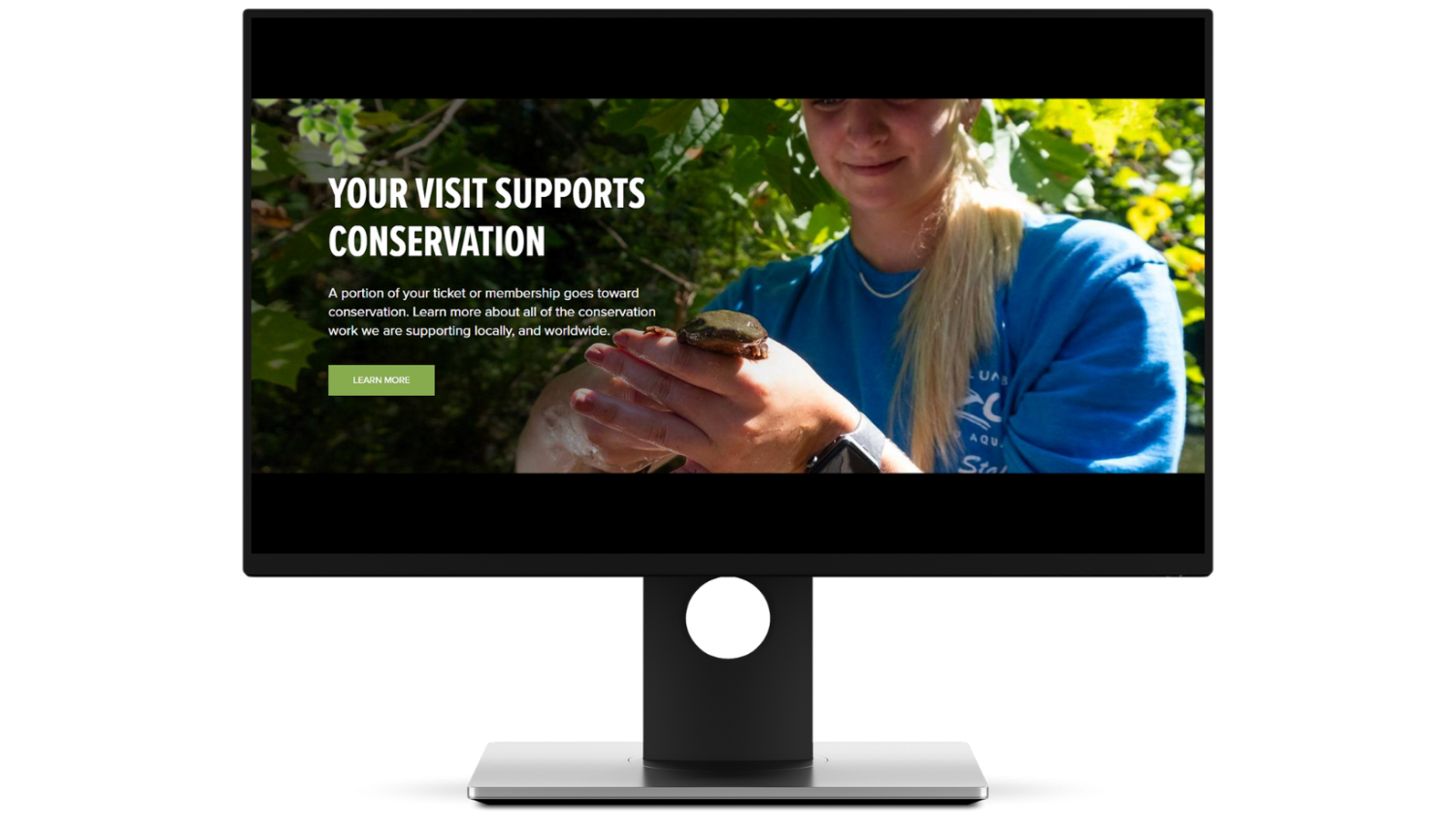 Rendering of conservation website on desktop computer