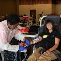 zoo team member donating blood