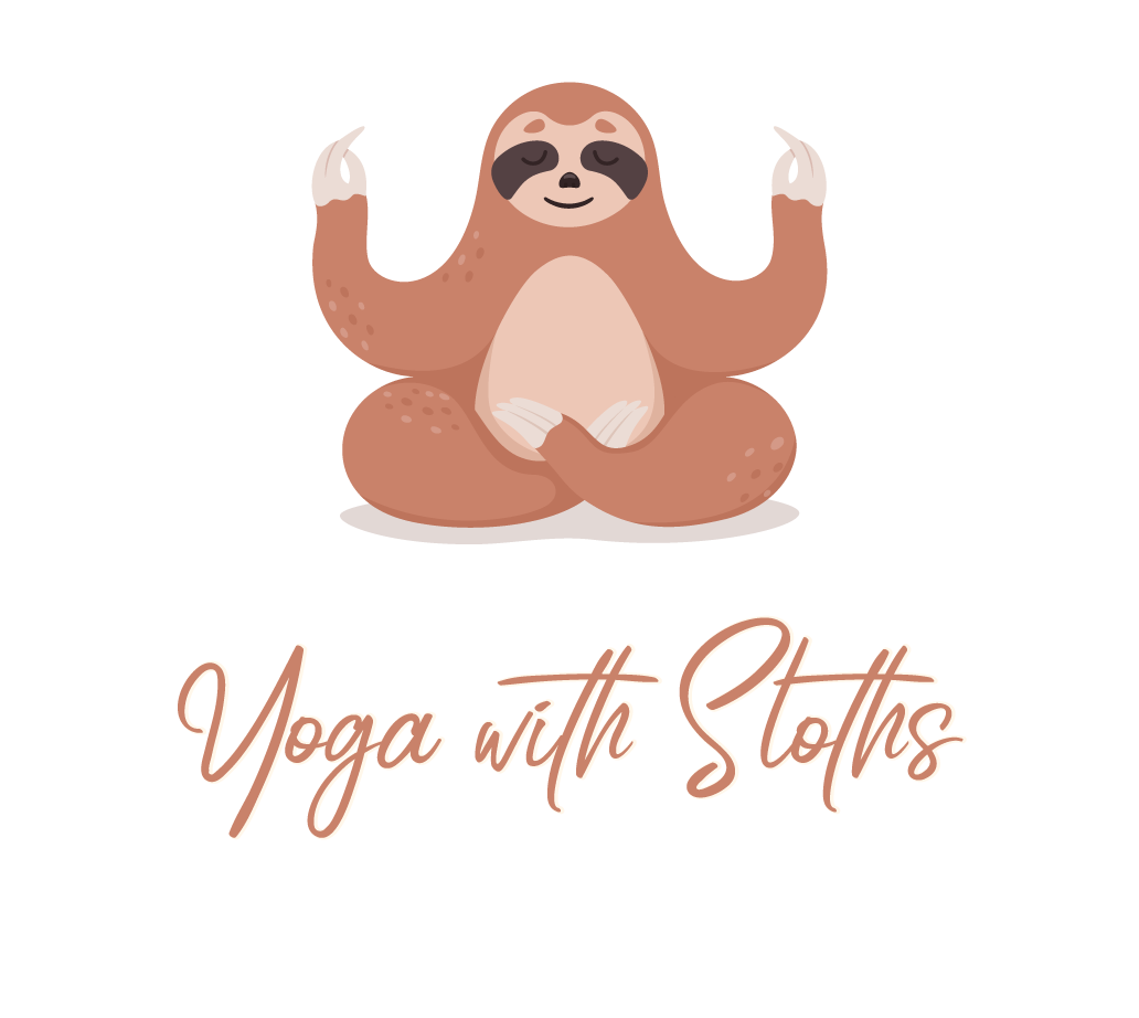 Slothvasana Yoga with Sloths and the sloth is in a yoga pose