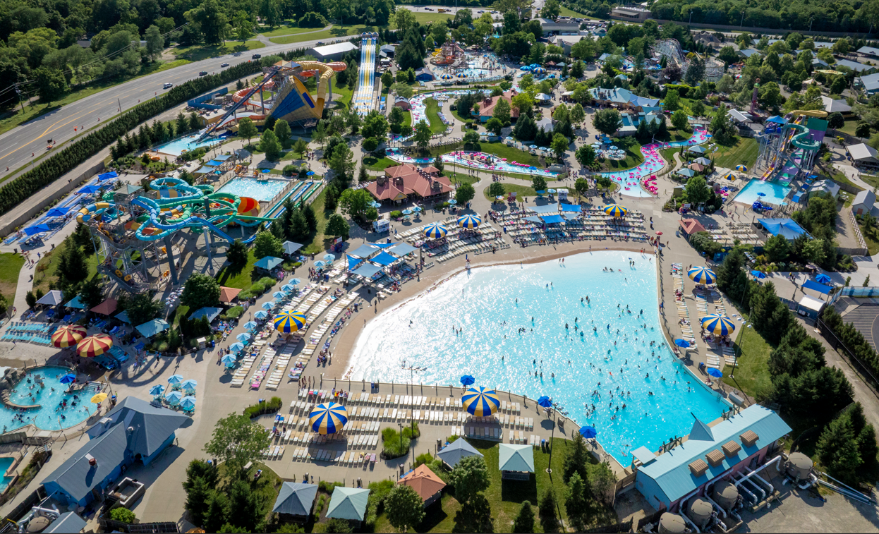 aerial view of waterpark