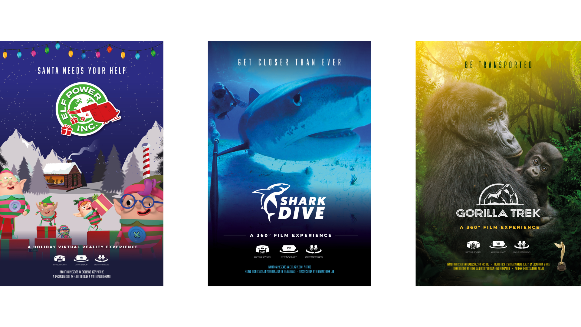 three movie posters