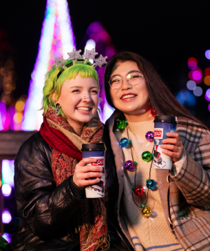 zoo guests at holiday event