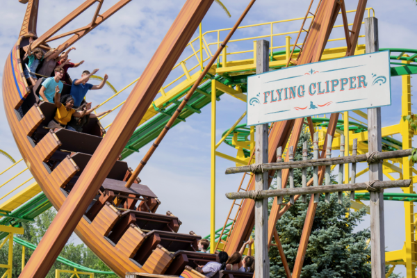 amusement ride shaped like a pirate ship