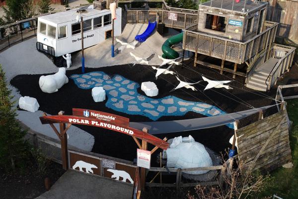 aerial view of playground